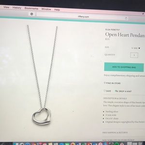 Tiffany & co Elsa Peretti open heart pendant